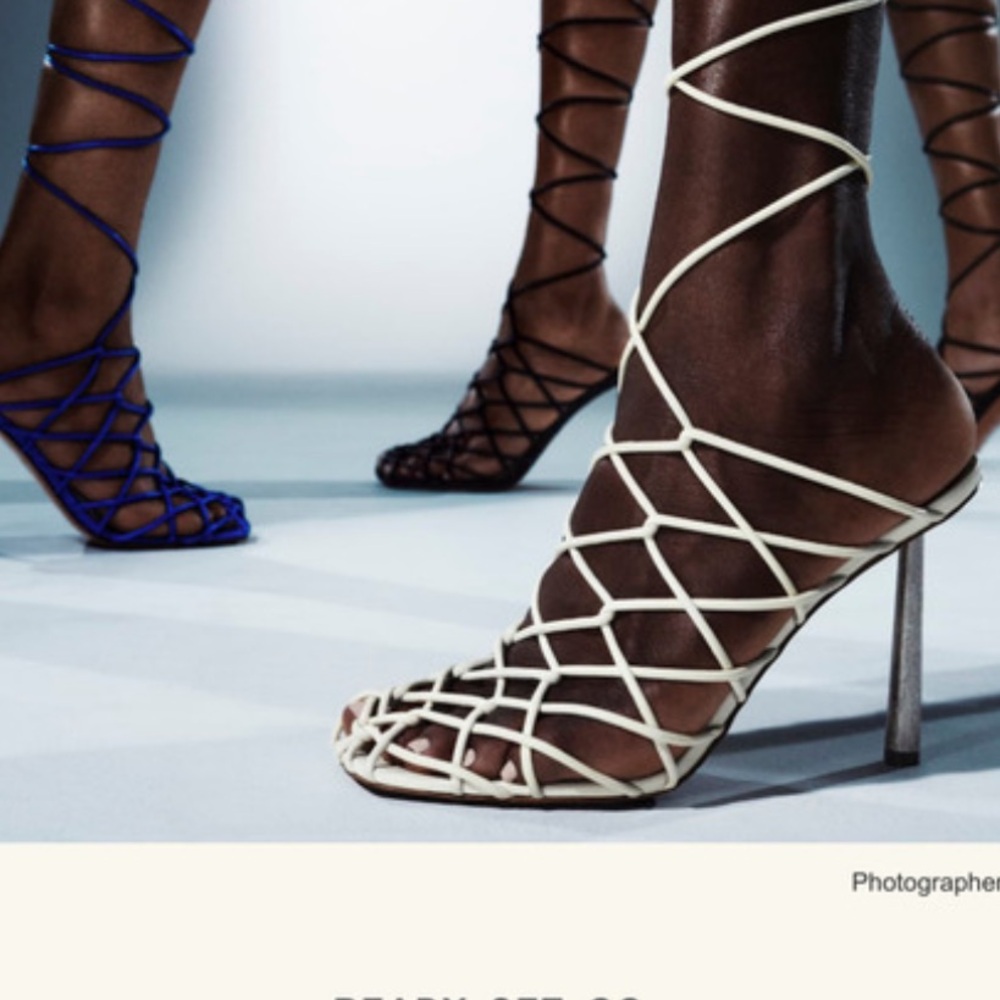 Fenty Beauty Cream High-Heeled Strappy Sandals